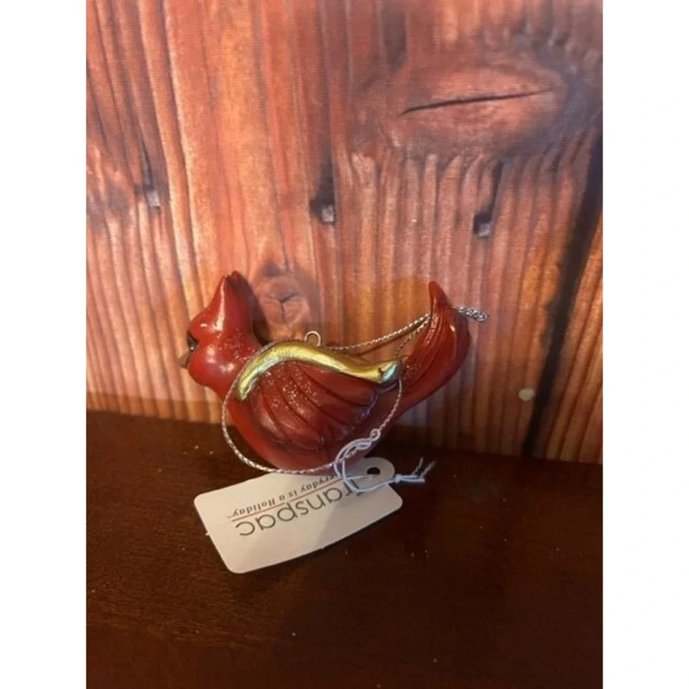 Set Of 3 Transpac Holiday Ornaments:‎ Reindeer Snowman & Cardinal